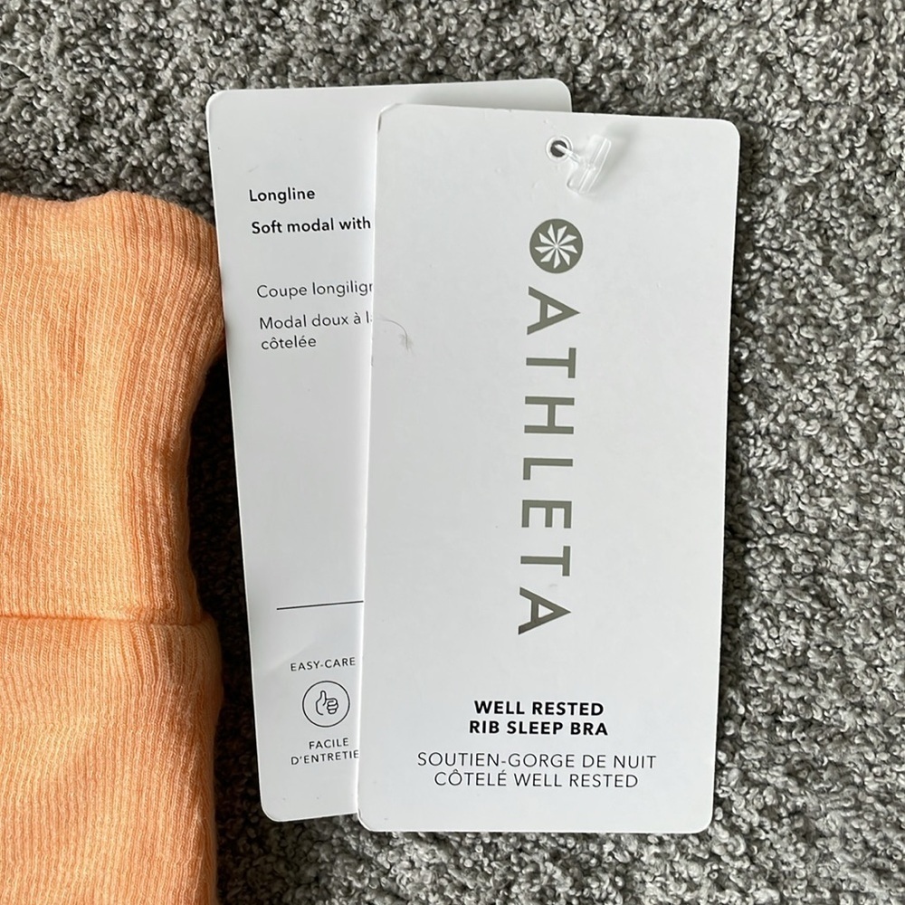 NWT Athleta Well Rested Rib Sleep Bra - Warm Sunset - Size XS - Picture 3 of 4